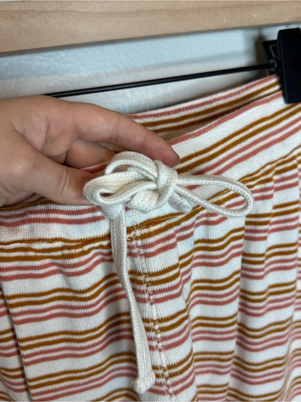 Madewell Knit Lounge Joggers Pink Striped Pajama Pants 100% Cotton